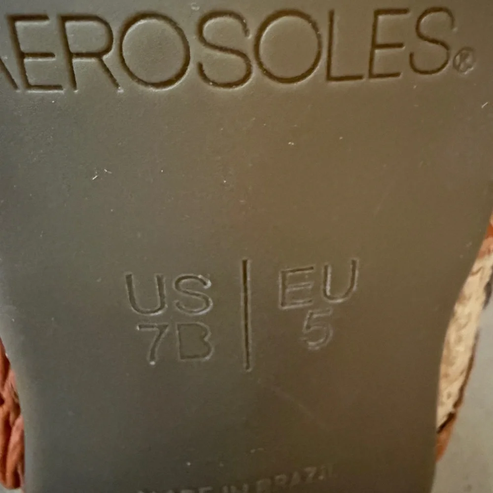 Aerosoles 2” Kitten Heel Slides, size 7M, “Sunbeam” Orange Combo, like new - Picture 13 of 15